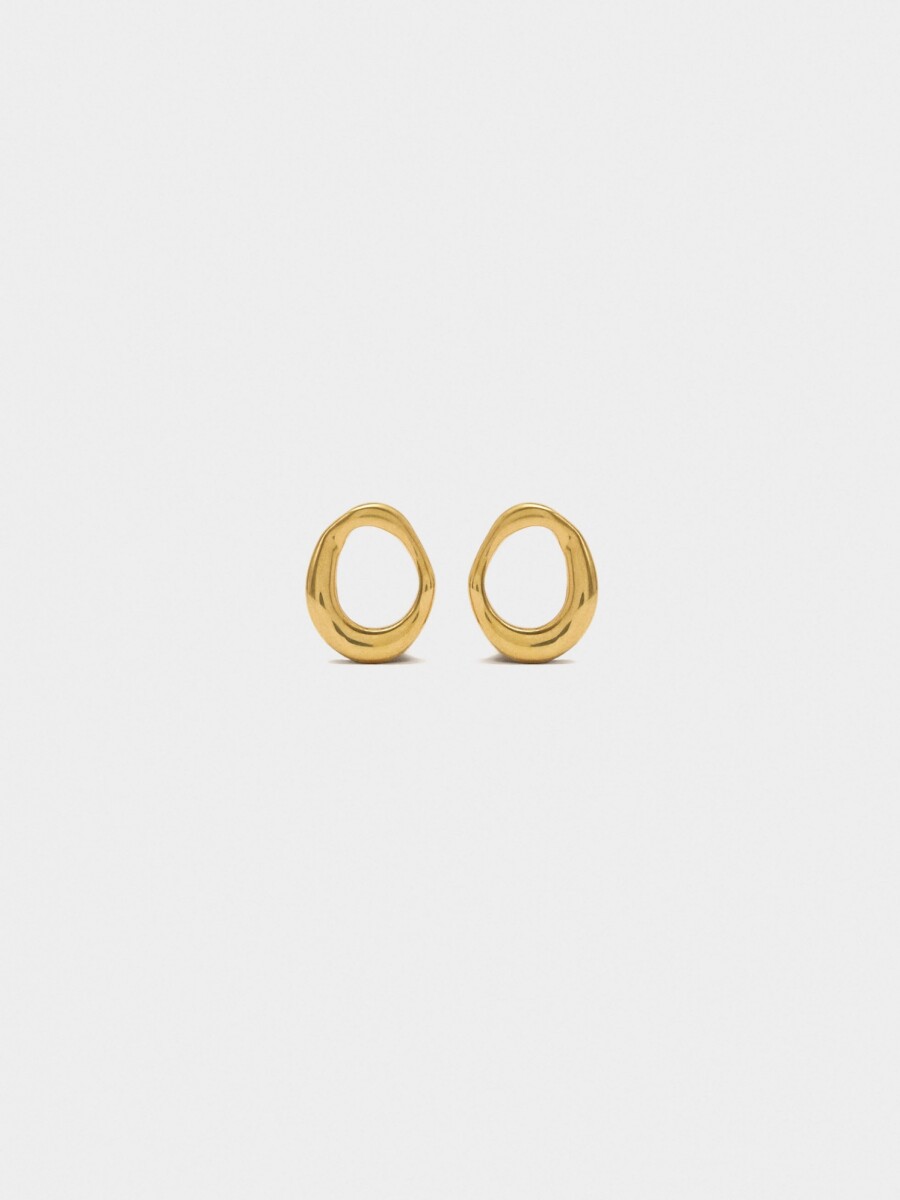 Pendientes Aros Irregulares - Acero Inoxidable dorado