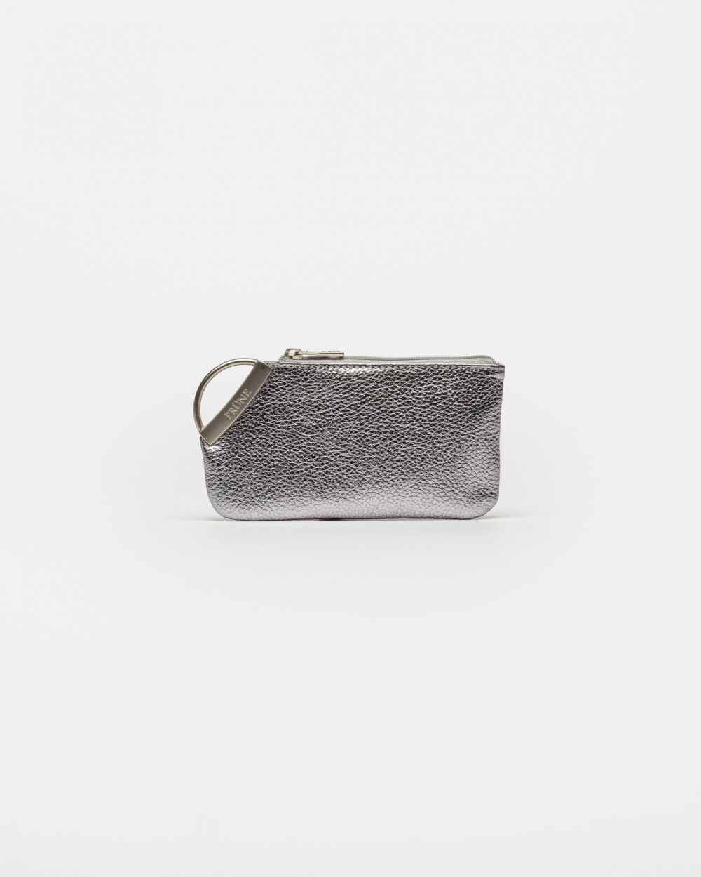Monedero Katy En Cuero Metalizado Plata Prune