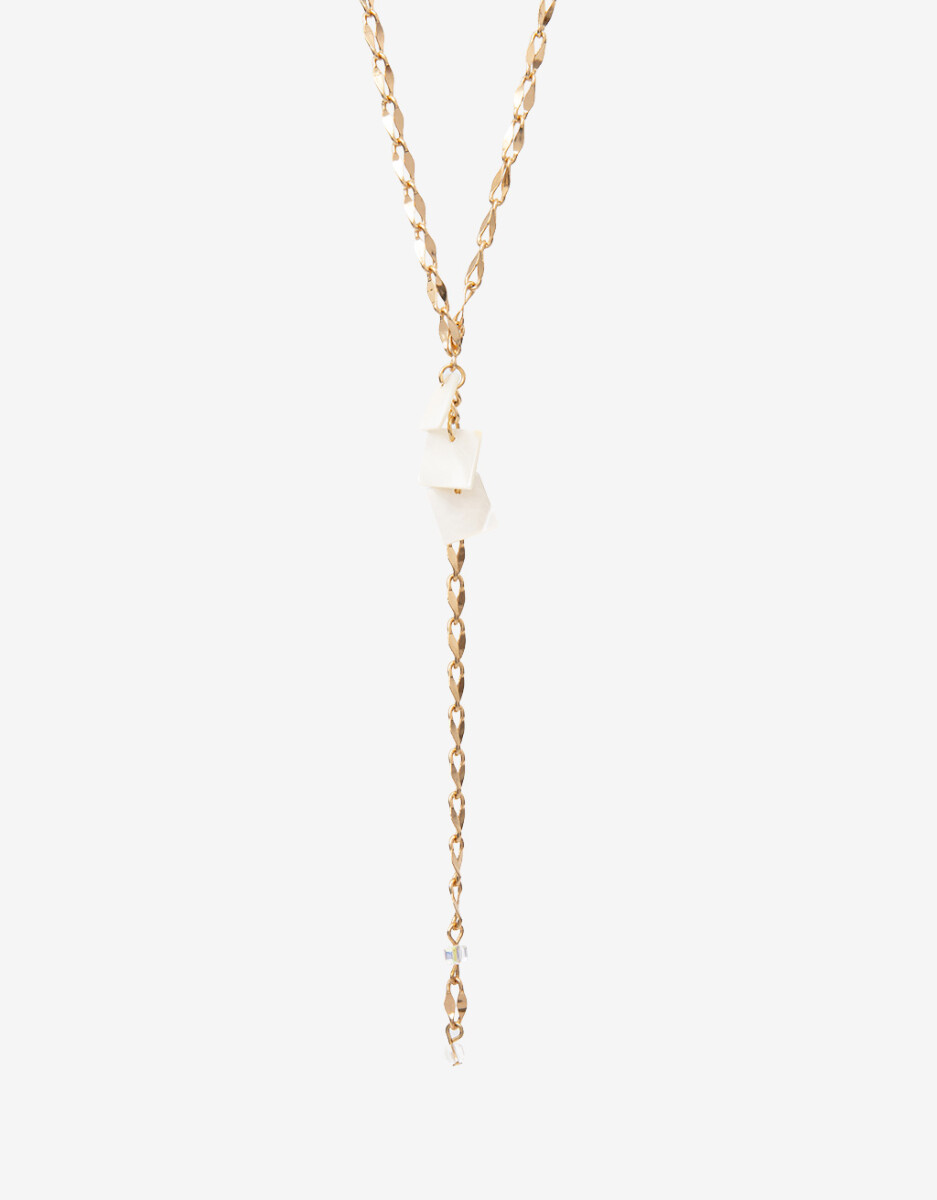 Collar Largo Con Beads Nacarados. 