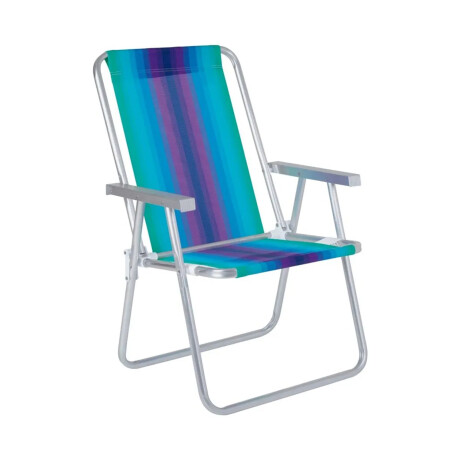 Set Silla Playa Alum 120Kg + Mesa Lateral Divisiones Mor Verde Agua/violeta