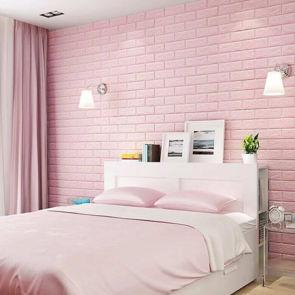 Placas Autoadhesivas Para Revestimiento De Pared Pack x10 70x77cm Rosa
