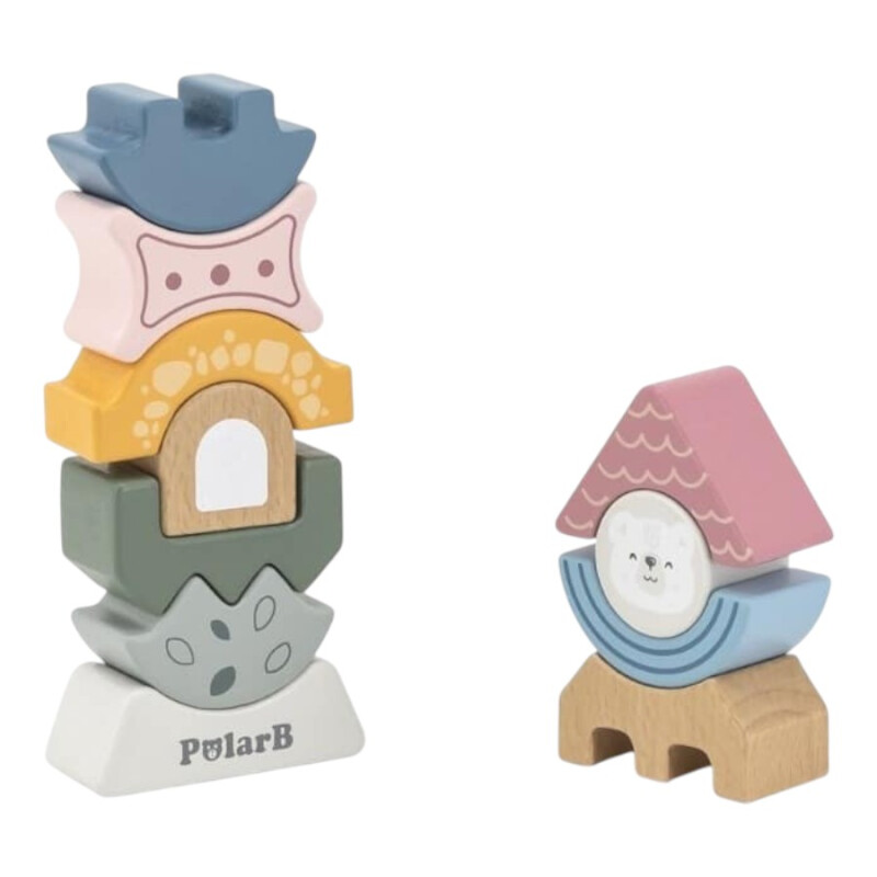 Torre de Bloques de Equilibrio en Madera Polar B Torre de Bloques de Equilibrio en Madera Polar B