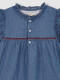 Vestido Vaquero Con Bordados Azul Claro