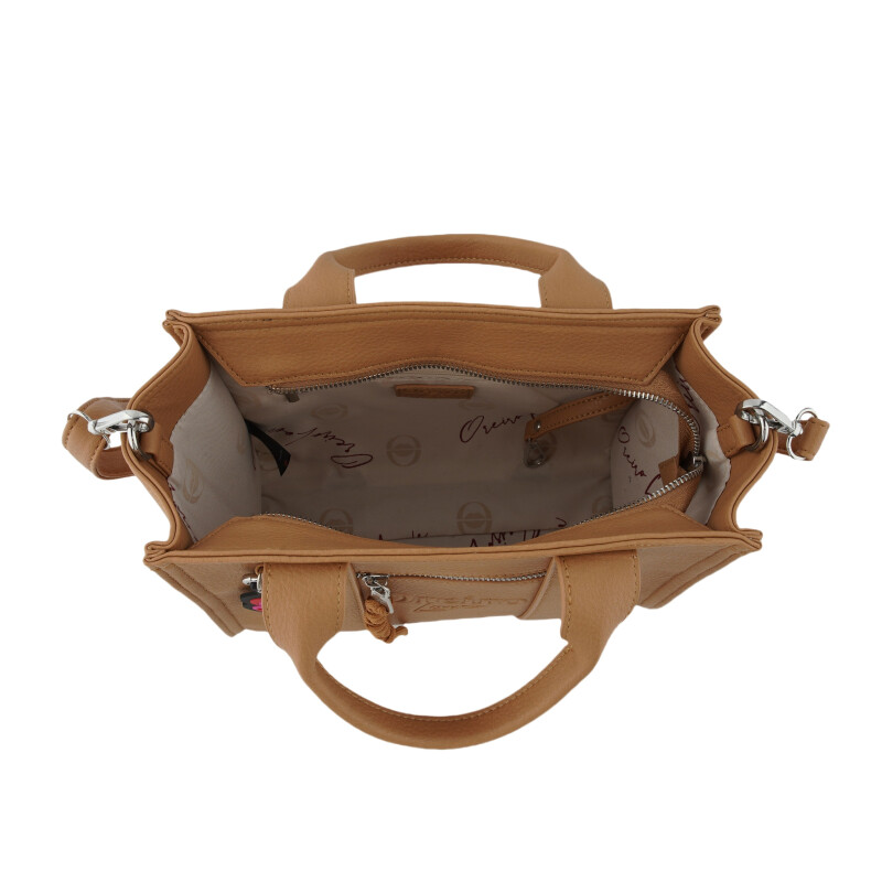 Cartera Las Oreiro Love Marrón Camel