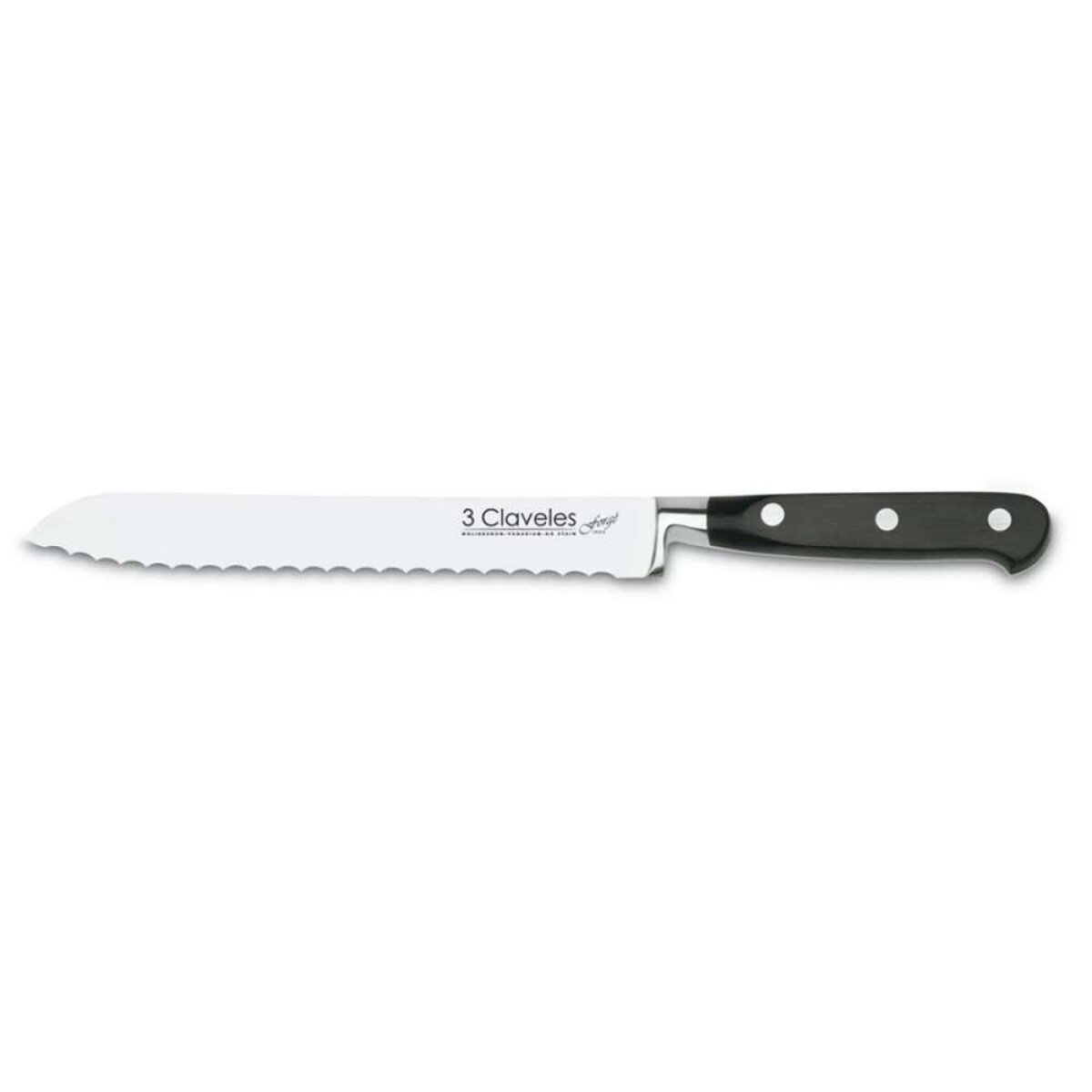 Cuchillo Pan 20Cm Caja Pvc Mango Forge 3 Claveles - Negro 