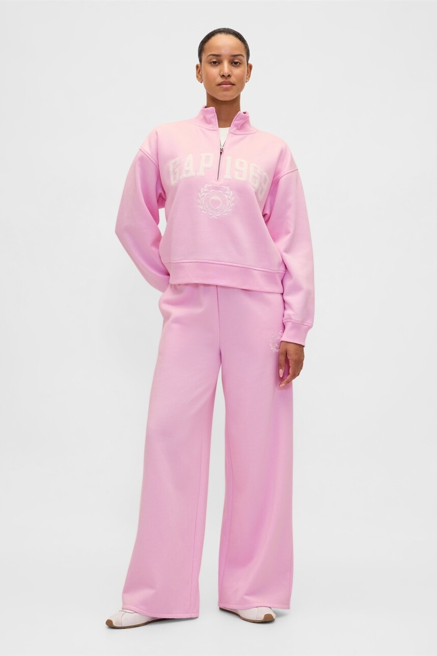 Buzo Deportivo Logo Gap Medio Cierre Mujer Primrose Pink