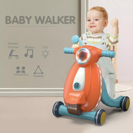 Caminador Andador Scooter para Bebé Interactivo Luz y Música Naranja