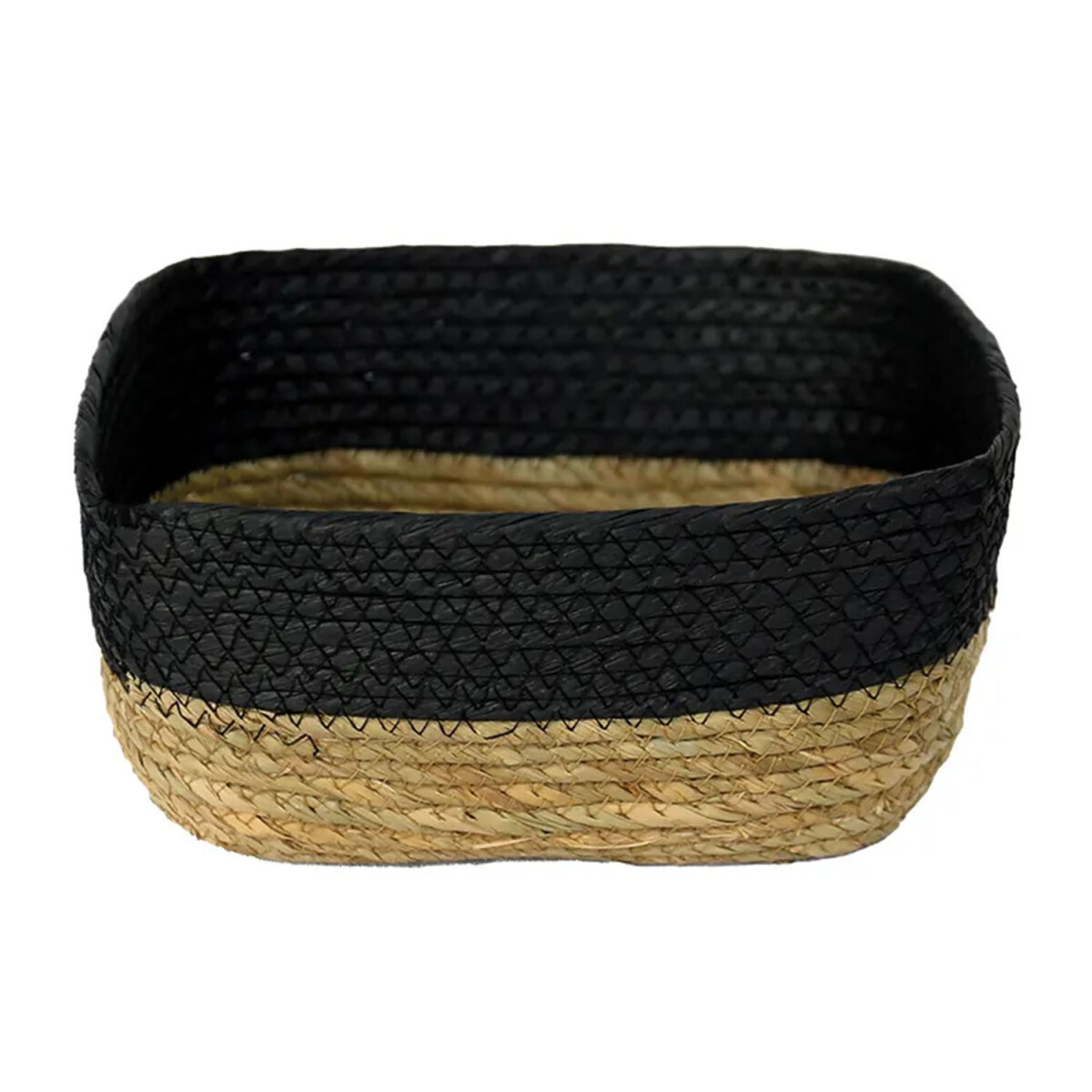 Cesto Canasto Fibra Natural Paramount Decoración 24x20x10Cm - Negro 