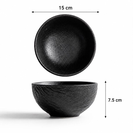 Bowl Cerámica Negra - Línea Black Stone – Ø5 x 7.5 cm Bowl Cerámica Negra - Línea Black Stone – Ø5 x 7.5 cm