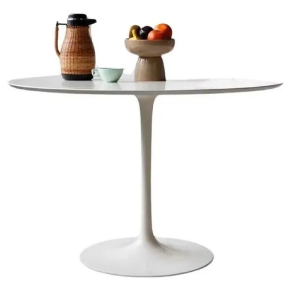 Mesa Comedor ComboHome Tulip Redonda Laqueada 90cm Premium Blanco 1