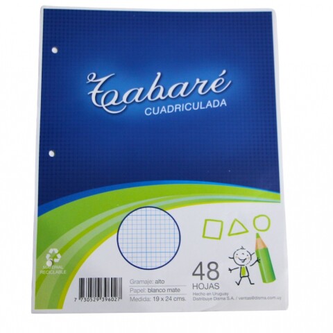 HOJA TABARE CUADRICULADA PAQUETE POR 48 HOJAS HOJA TABARE CUADRICULADA PAQUETE POR 48 HOJAS