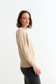 Sweater con detalle en manga BEIGE
