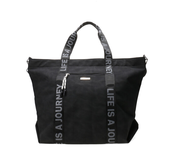 Bolso Miss Carol Ravi Con Asa Estampada Negro