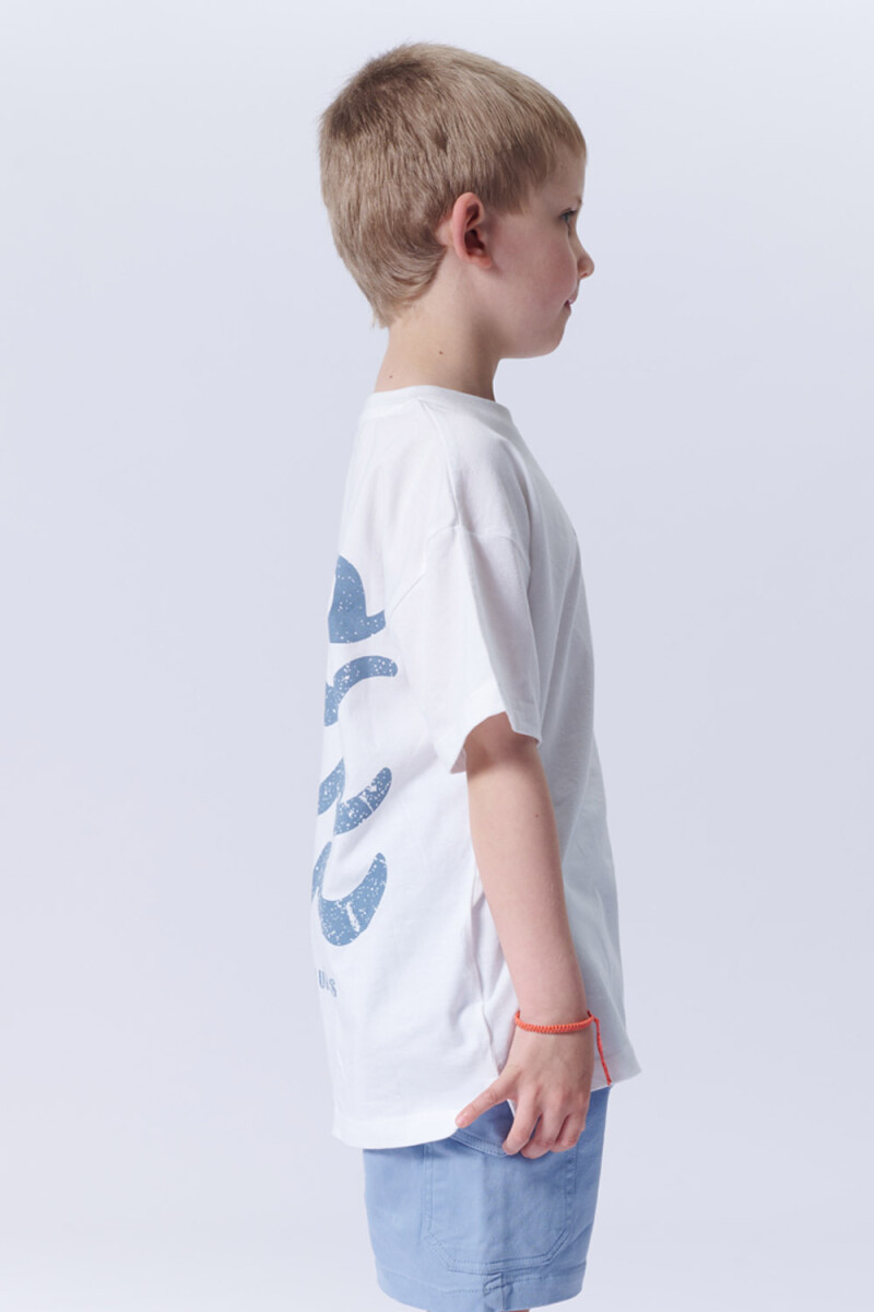 Remera Estampa Olas Blanca