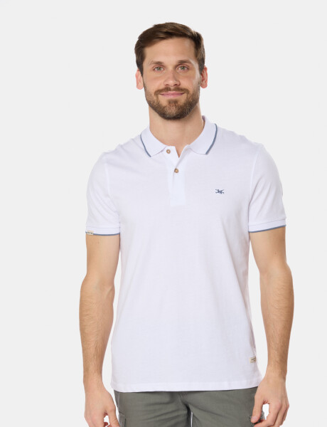 REMERA POLO JERSEY RAYADA Blanco