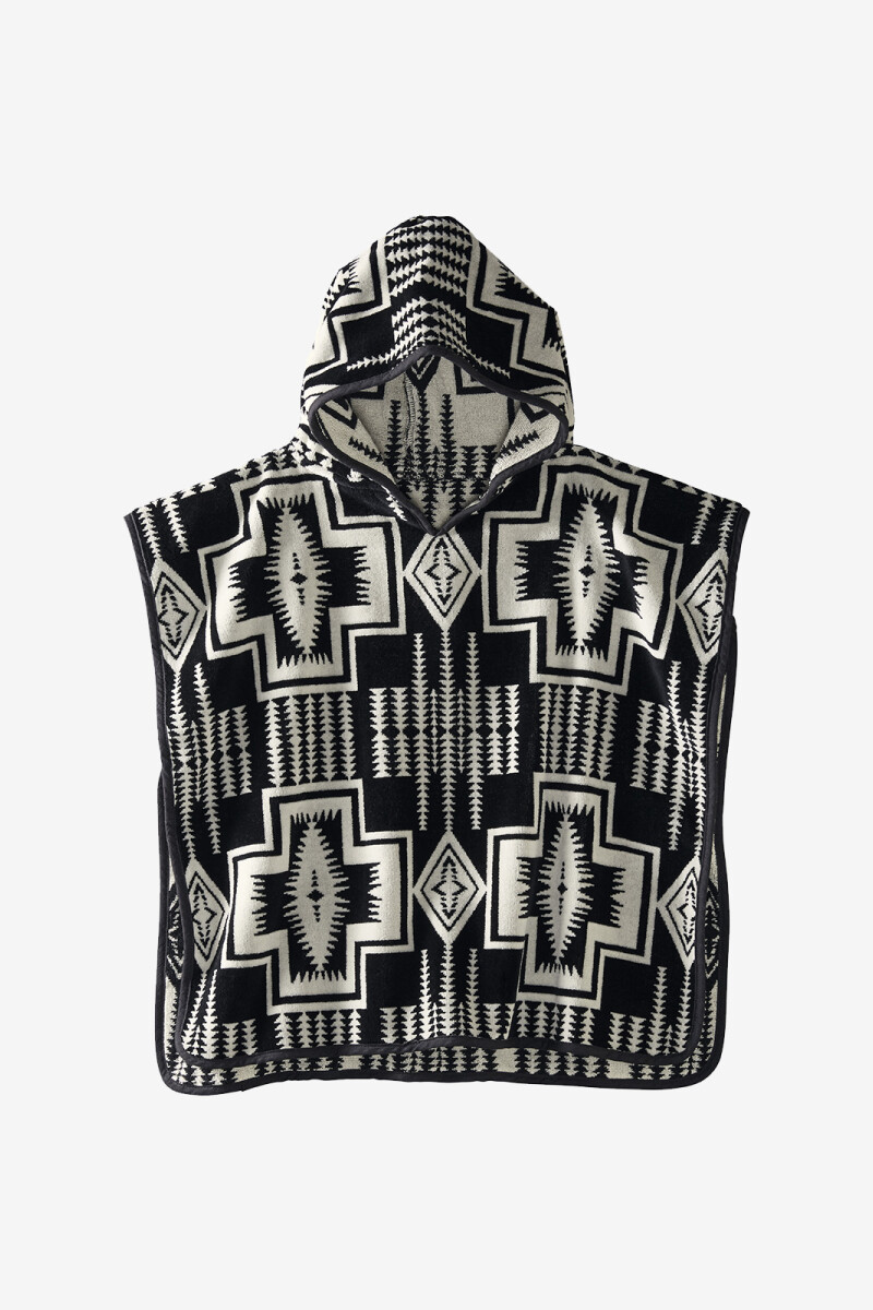 TOALLA CON CAPUCHA Blanco Y Negro