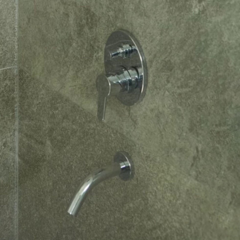 Griferia De Ducha Monocomando Linea Puelo Fv De Embutir Cromo C/Transferencia 000