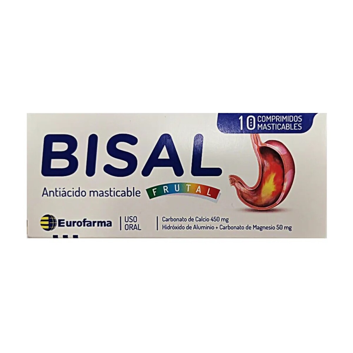 Bisal 10 comprimidos - Antiácido Frutal Masticable 