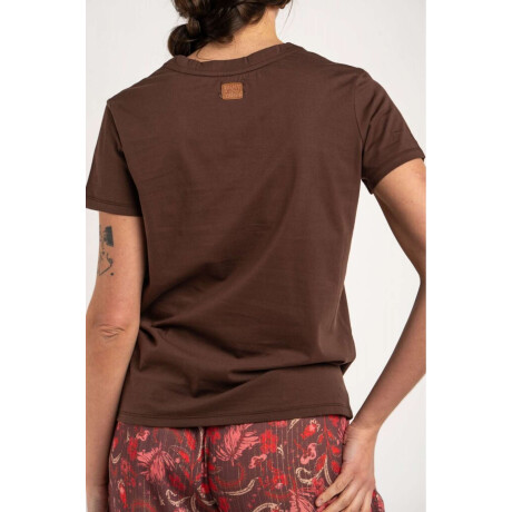 Remera Escote V Algodón Chocolate