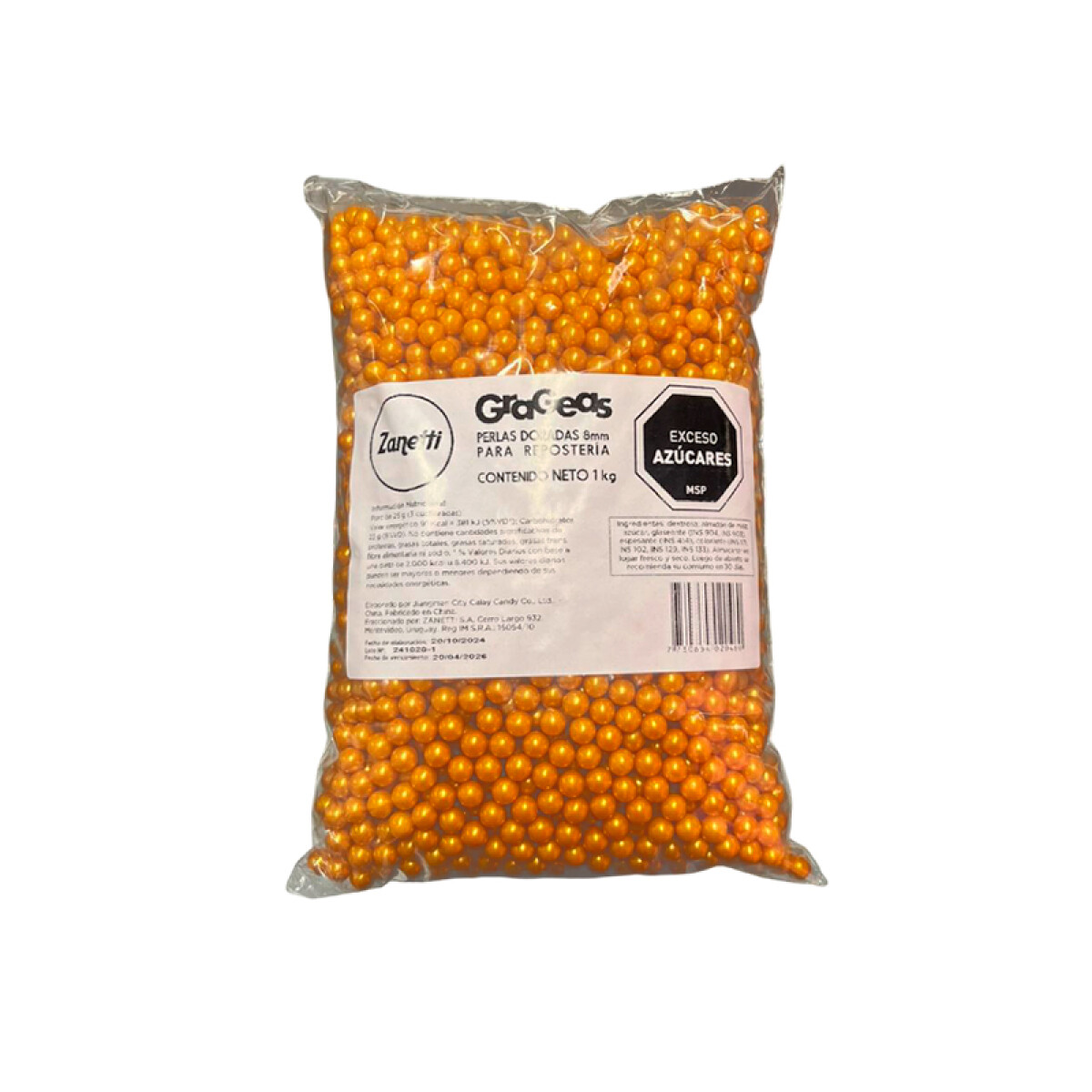 Perlas 8 mm Doradas 1 Kg 