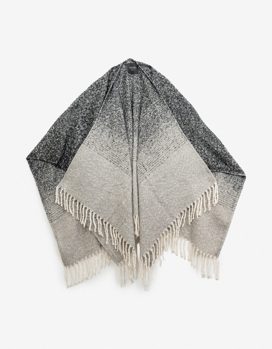 Poncho Degradé Con Flecos 