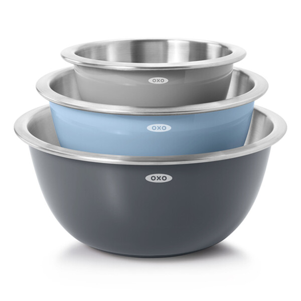 OXO GG JUEGO DE 3 TAZONES MEZCLADORES DE ACERO INOXIDABLE AISLADOS - GRIS N/A