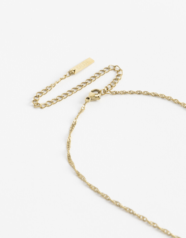 Cadena Corta con Dije Piedras Cadena Acero Healing Rituals Amatista - Violeta Medio