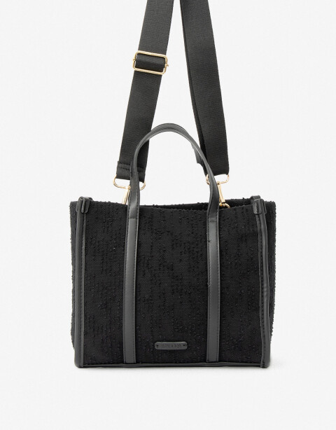 City Cartera City Efecto Texturada - Negro