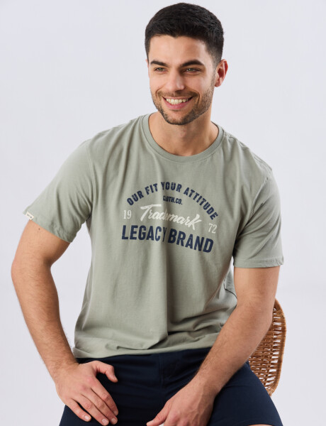 REMERA ESTAMPADA DE ALGODÓN Pistacho