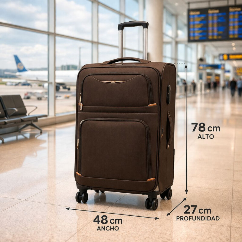 Valija de Tela Oxford con Ruedas 28' Marron