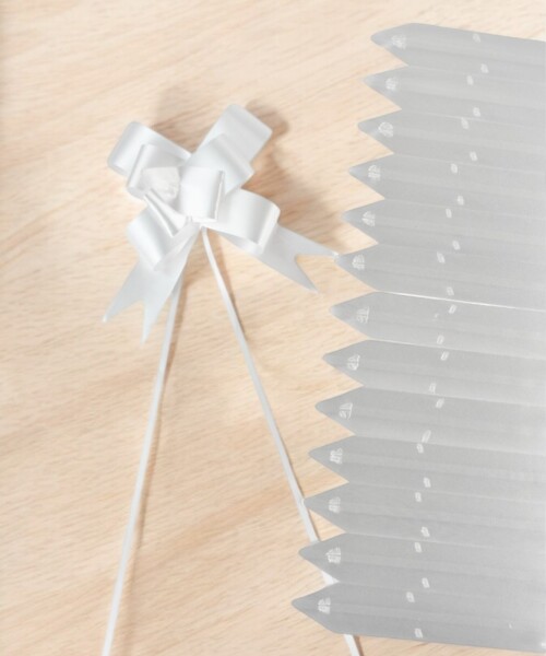 Pack x 200 - moño magico 2x39 cm BLANCO