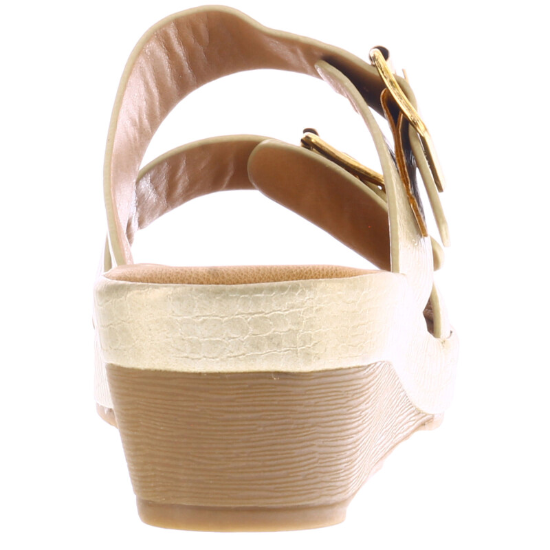 Sandalia de Mujer Lady Confort ISOLDA descalza con tiras con hebilla Beige