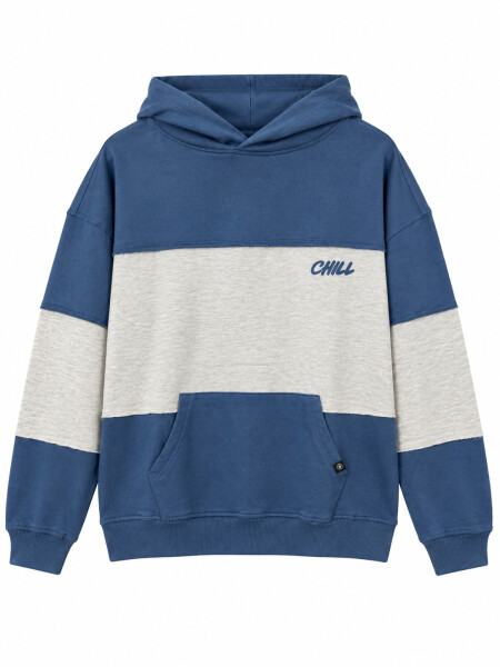 CANGURO HOODIE LINEAR AZUL PIEDRA