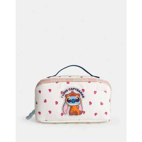 Portacosméticos ''stitch Capybara'' Blanco Crema