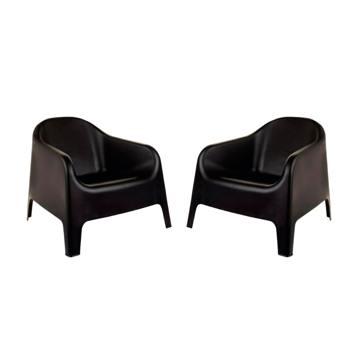 Set de 2 Silla Plastico Skarpo Jardin Liso - Negro 