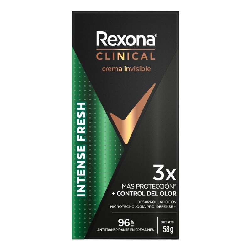 Desodorante Crema Rexona Clinical Men Intense Fresh 58 Grs. Desodorante Crema Rexona Clinical Men Intense Fresh 58 Grs.