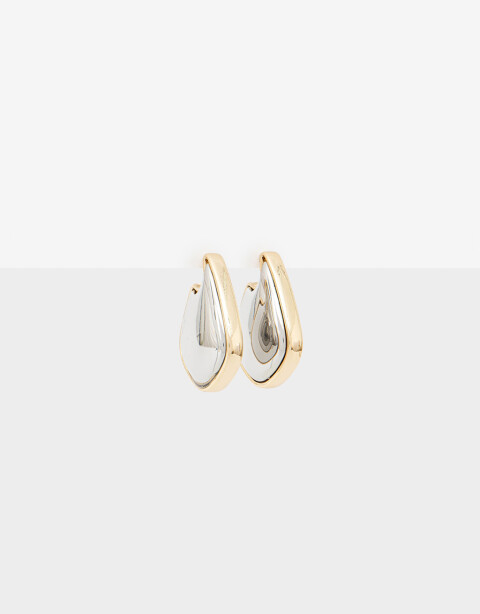 Aros Colgantes Cortos Metal Aros Colgantes Biplating - Dorado