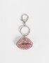 Llavero Glitter Llavero Y Charm Boca Con Strass - Fucsia Medio