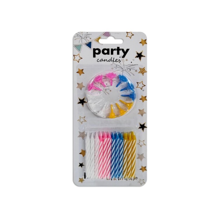 VELA DE CUMPLEAÑOS PARTY MULTICOLOR