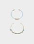 Pulseras Rígidas Sets Mostacillas Pulseras Rígidas Set X2 Con Mostacillas - Dorado