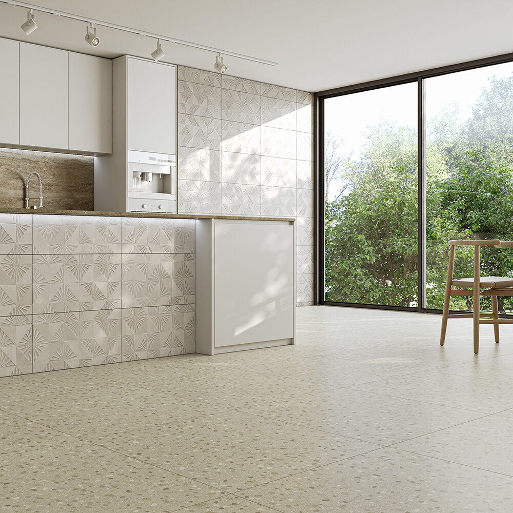CERÁMICA TERRAZO GRAY "A" 76X76 CM Cerámica Terrazo Gray "a" 76x76 Cm