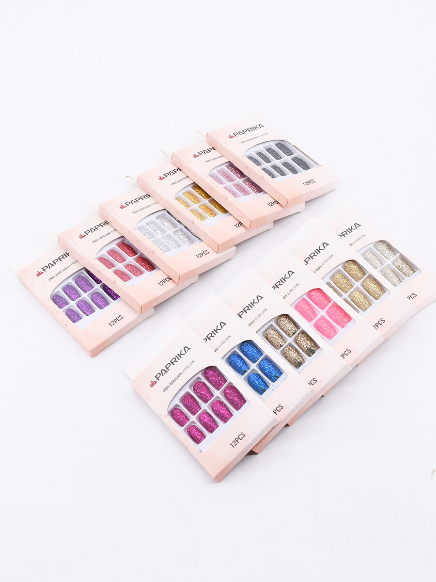 UÑAS POSTIZAS BRILLO GLITTER - 4 O + 