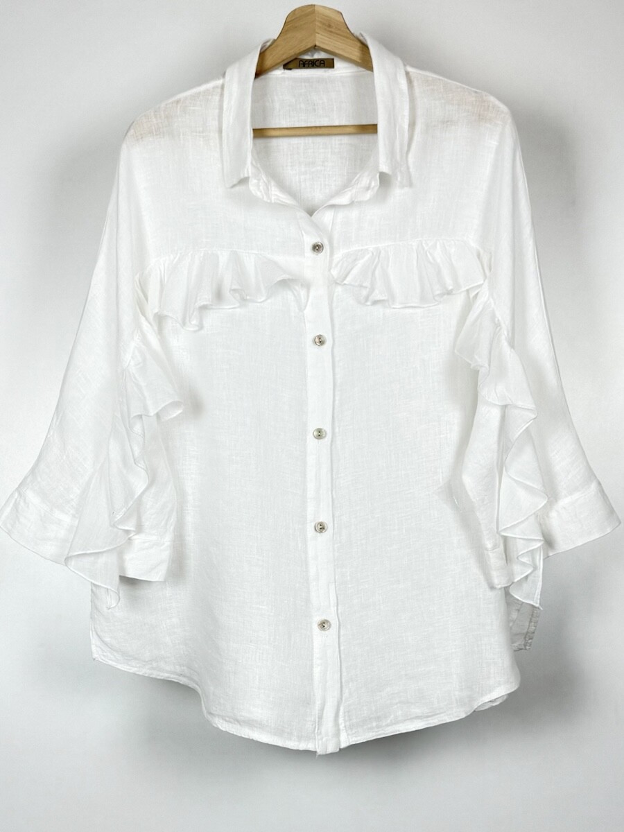 CAMISA LINO VOLADOS ALBA - BLANCO 