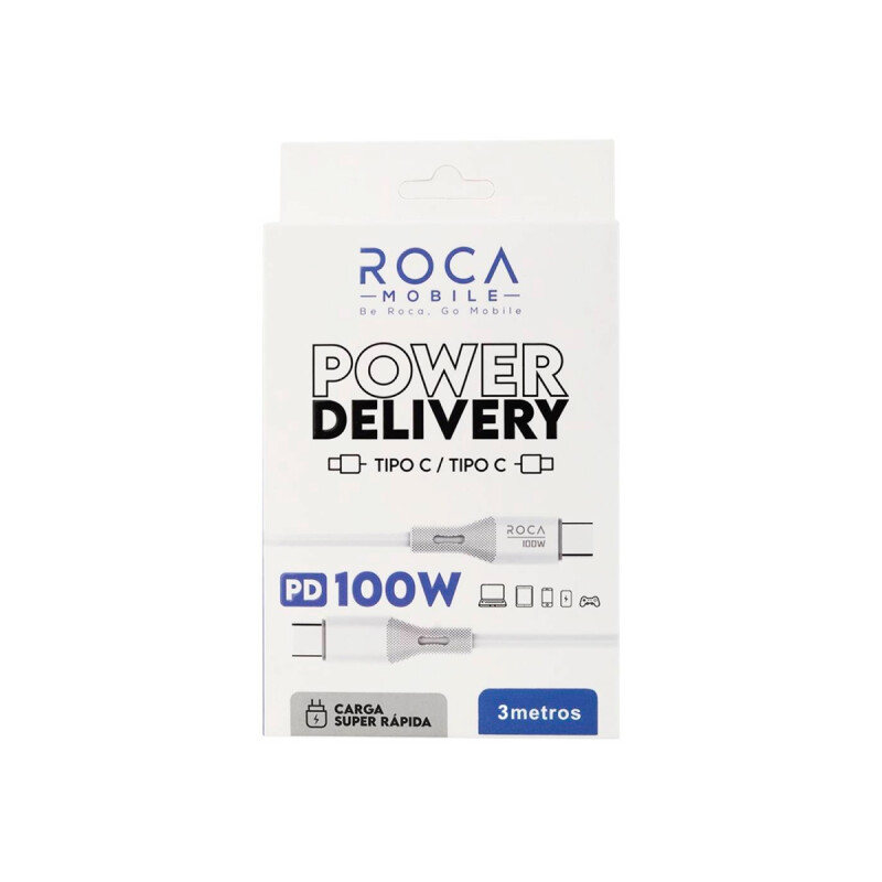 Cable de datos USB-C a USB-C PD 100W color blanco Cable De Datos Usb-c A Usb-c Pd 100w Color Blanco