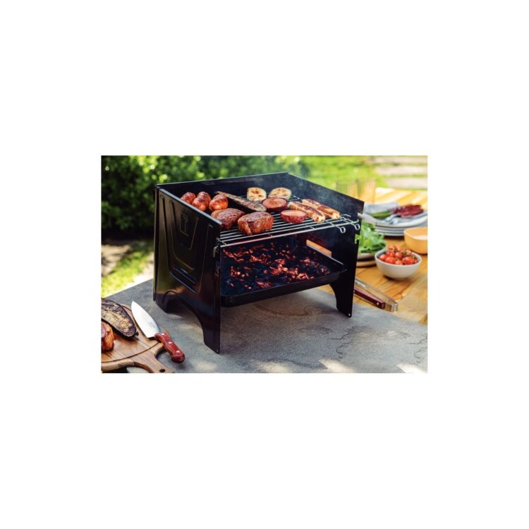 PARRILLERO GRILL A CARBON PORTATIL TRAMONTINA TCP-380 NEGRO