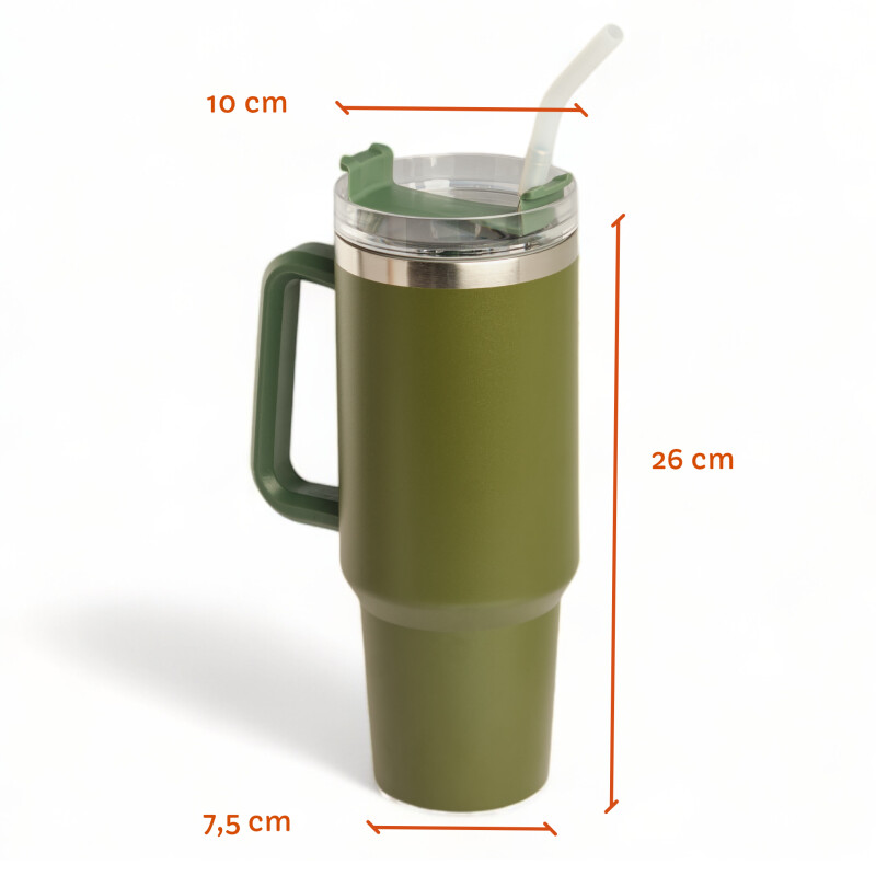 Jarra Vaso Terminico 1200ml Ac Inox y sorbete en Ac inox Blanco