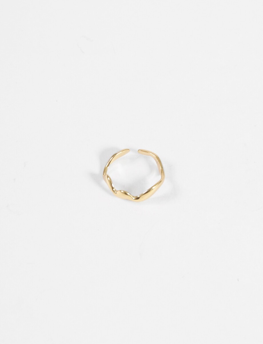 Anillo acero curve - dorado 