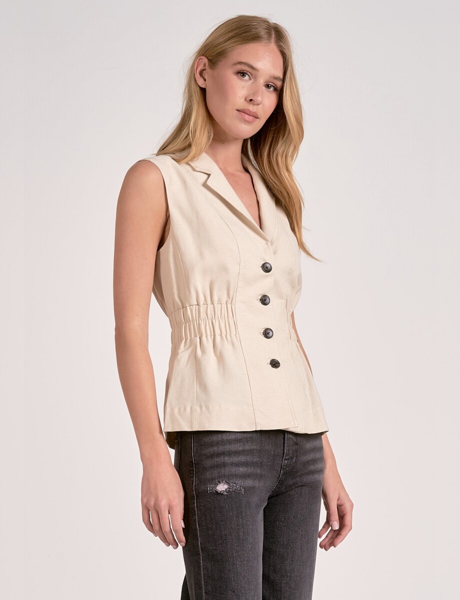 Chaleco Entallado - Beige Claro 