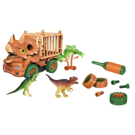 Camión Transporte Desmontable de Juguete Dino Truck + Accesorios 18cm Camión Transporte Desmontable de Juguete Dino Truck + Accesorios 18cm