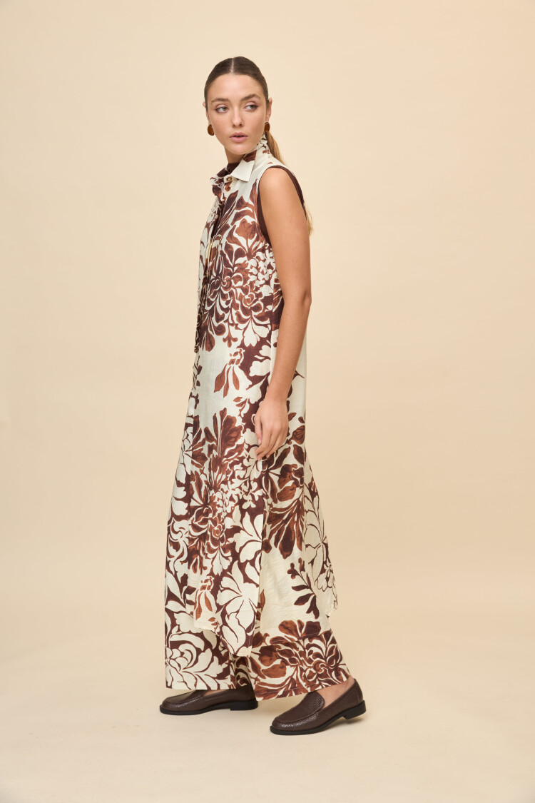 VESTIDO LITA PRINTED Marron